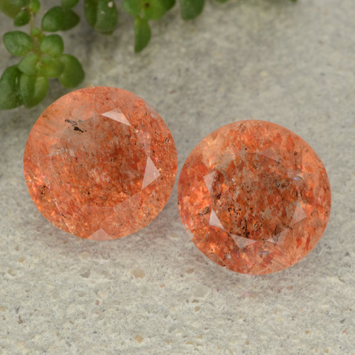 5,17 ct natürliche Rötlich orange Sonnenstein-Edelsteine, Rund Schliff, Lichtdurchlässig