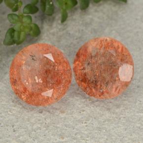 5,17 ct natürliche Rötlich orange Sonnenstein-Edelsteine, Rund Schliff, Lichtdurchlässig