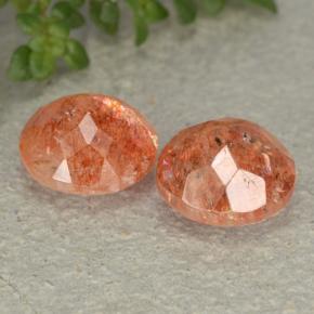 5,17 ct natürliche Rötlich orange Sonnenstein-Edelsteine, Rund Schliff, Lichtdurchlässig