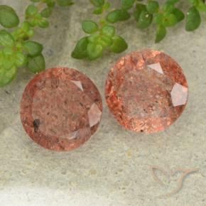 4.77 ct natürliche rötlich-orange Sonnenstein-Edelsteine, Runden, Lichtdurchlässig