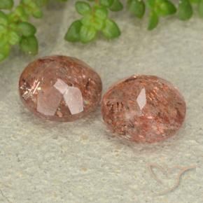 4.77 ct natürliche rötlich-orange Sonnenstein-Edelsteine, Runden, Lichtdurchlässig