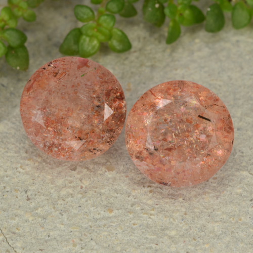 4,52 ct natürliche orangefarbener Sonnenstein-Edelsteine, Rundschliff, Lichtdurchlässig