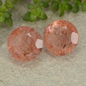 4,52 ct natürliche orangefarbener Sonnenstein-Edelsteine, Rundschliff, Lichtdurchlässig