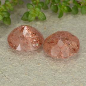 4,52 ct natürliche orangefarbener Sonnenstein-Edelsteine, Rundschliff, Lichtdurchlässig