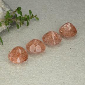 10.77 ct natürliche rötlich-orange Sonnenstein-Edelsteine, Rund Schliff, Lichtdurchlässig