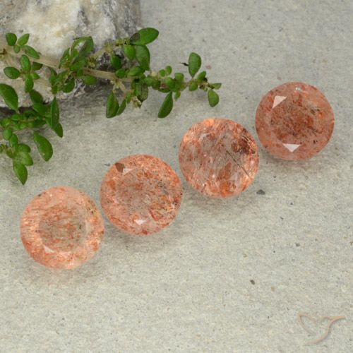 10,44 ct natürliche orangefarbener Sonnenstein-Edelsteine, Rundschliff, Lichtdurchlässig