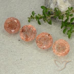10,44 ct natürliche orangefarbener Sonnenstein-Edelsteine, Rundschliff, Lichtdurchlässig