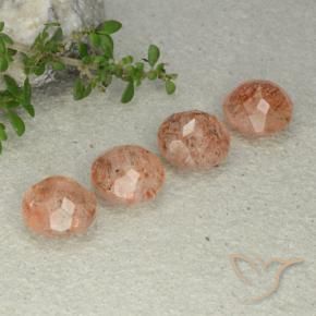 10,44 ct natürliche orangefarbener Sonnenstein-Edelsteine, Rundschliff, Lichtdurchlässig