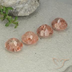 10.18 ct natürliche Pfirsich-orange Sonnenstein-Edelsteine, Runden, Lichtdurchlässig