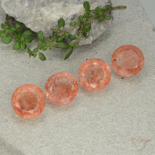 9.81ctw Natürlicher Mittel-Hellorange Sonnenstein, Runden, Lichtdurchlässig