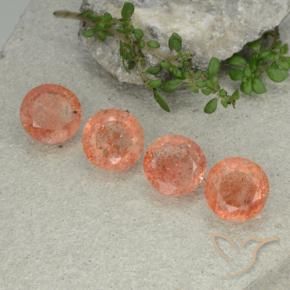 9.81 ct natürliche Mittel-Hellorange Sonnenstein-Edelsteine, Runden, Lichtdurchlässig