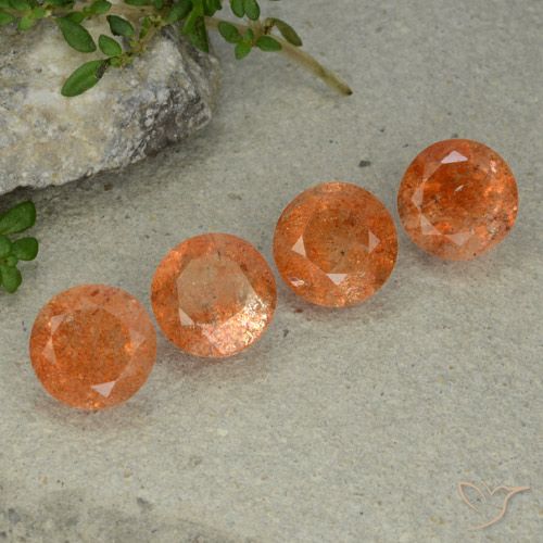 9.18ctw Natürlicher Yam Orange Sonnenstein, Runden, Lichtdurchlässig