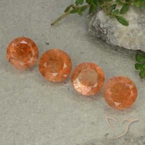 9.18 ct natürliche Yam Orange Sonnenstein-Edelsteine, Runden, Lichtdurchlässig
