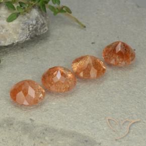 9.18 ct natürliche Yam Orange Sonnenstein-Edelsteine, Runden, Lichtdurchlässig