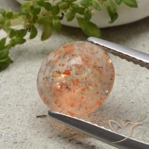 9,17 ctw natürlicher Helle Tigerorange Sonnenstein, Runden, Lichtdurchlässig