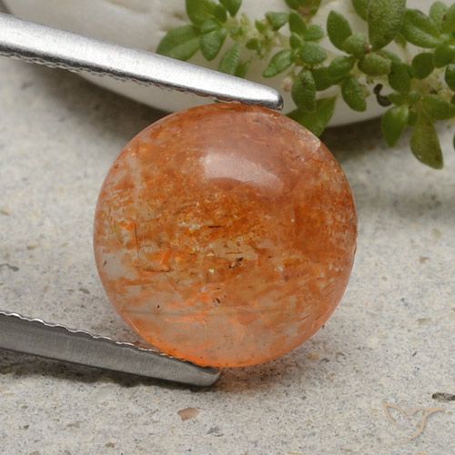 2.49ct Natürlicher Mittelorange Sonnenstein, Runden, Lichtdurchlässig