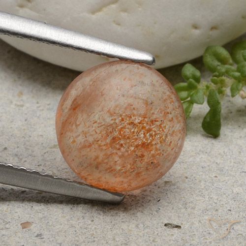 1.99ct Natürlicher hellorange Sonnenstein, Runden, Lichtdurchlässig