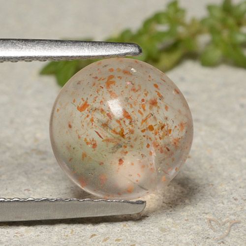 2.16ct Natürlicher hellorange Sonnenstein, Runden, Lichtdurchlässig