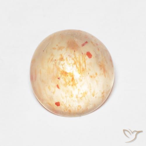 2.14ct Natürlicher Cantaloupe-Orange Sonnenstein, Runden, Lichtdurchlässig