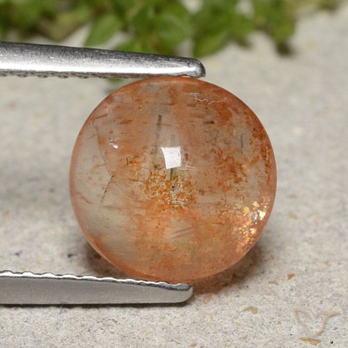 2.00ct Natürlicher Mittelorange Sonnenstein, Runden, Lichtdurchlässig