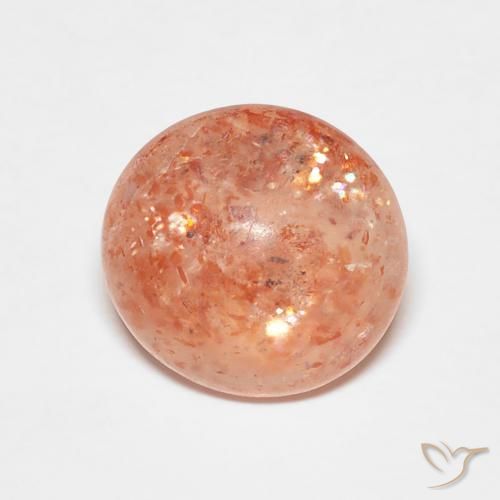 2.03ct Natürlicher rötlich-orange Sonnenstein, Runden, Lichtdurchlässig