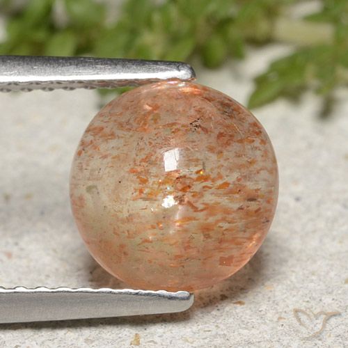 1.95ct Natürlicher Warmes Orange Sonnenstein, Runden, Lichtdurchlässig