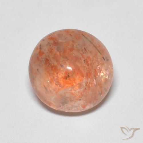 2.20ct Natürlicher rötlich-orange Sonnenstein, Runden, Lichtdurchlässig