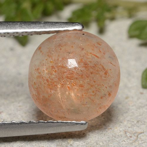 2.07ct Natürlicher Helle Tigerorange Sonnenstein, Runden, Lichtdurchlässig