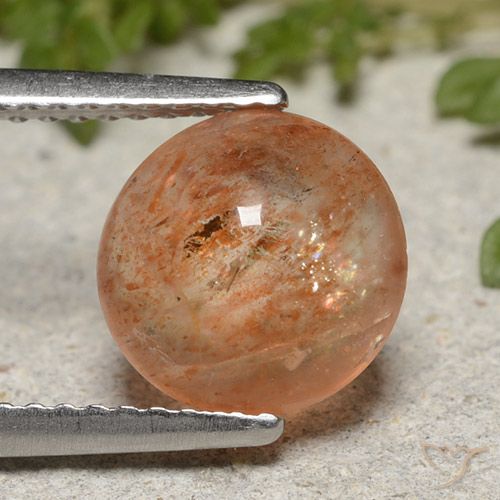2.12ct Natürlicher Mittelorange Sonnenstein, Runden, Lichtdurchlässig