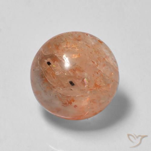 2.35ct Natürlicher rötlich-orange Sonnenstein, Runden, Lichtdurchlässig