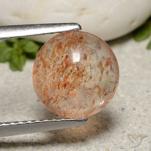 1.91ct Natürlicher Mittelorange Sonnenstein, Runden, Lichtdurchlässig