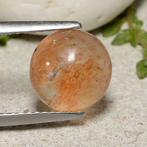 2.53ct Natürlicher Warmes Orange Sonnenstein, Runden, Lichtdurchlässig