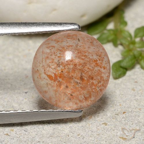 1.84ct Natürlicher rötlich-orange Sonnenstein, Runden, Lichtdurchlässig