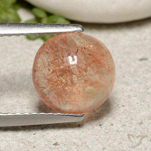 2.10ct Natürlicher Helle Tigerorange Sonnenstein, Runden, Lichtdurchlässig
