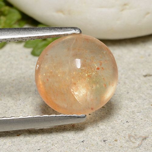 2.05ct Natürlicher Cantaloupe-Orange Sonnenstein, Runden, Lichtdurchlässig