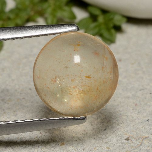 2.05ct Natürlicher Cantaloupe-Orange Sonnenstein, Runden, Lichtdurchlässig