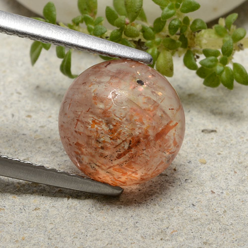 9,17 ctw natürlicher Warmes Orange Sonnenstein, Rund Schliff, Lichtdurchlässig