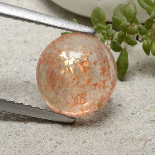 2.03ct Natürlicher Helle Tigerorange Sonnenstein, Runden, Lichtdurchlässig