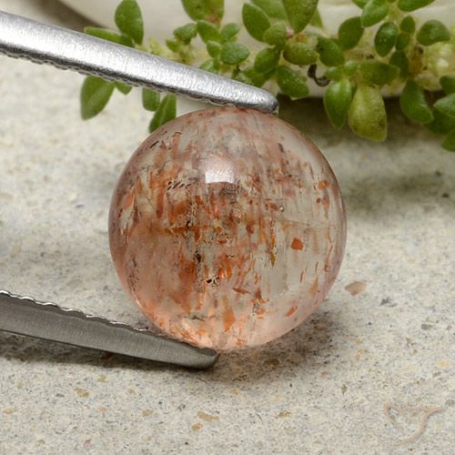 1.96ct Natürlicher Helle Tigerorange Sonnenstein, Runden, Lichtdurchlässig