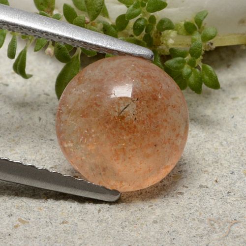 1.98ct Natürlicher Mittelorange Sonnenstein, Runden, Lichtdurchlässig