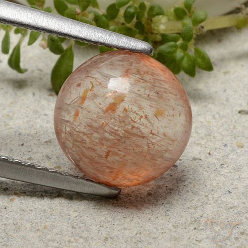 2.28ct Natürlicher Mittelorange Sonnenstein, Runden, Lichtdurchlässig