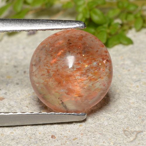 2.04ct Natürlicher Mittelorange Sonnenstein, Runden, Lichtdurchlässig