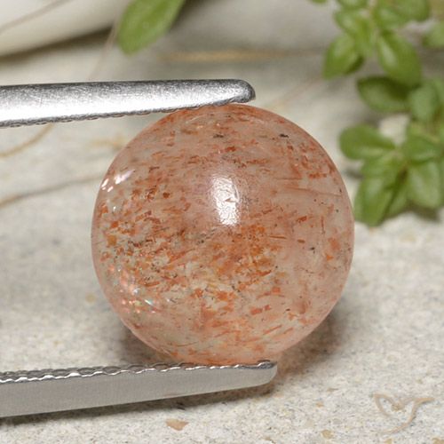 2.10ct Natürlicher Helle Tigerorange Sonnenstein, Runden, Lichtdurchlässig
