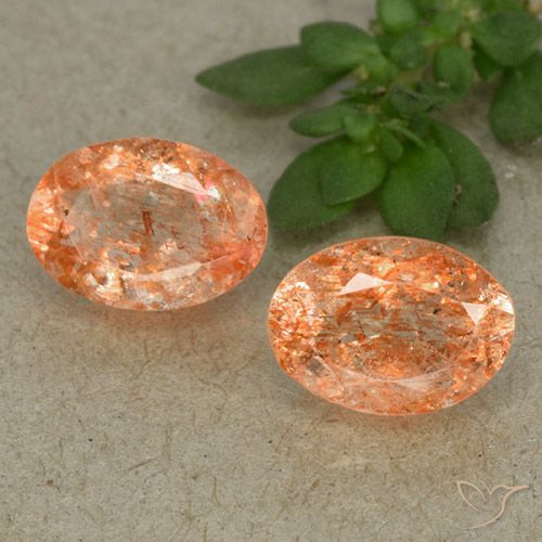 1.72ctw Natürlicher Mittel-Hellorange Sonnenstein, Oval, Lichtdurchlässig