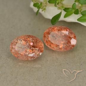 1.61 ct natürliche Mittelorange Sonnenstein-Edelsteine, Oval, Lichtdurchlässig