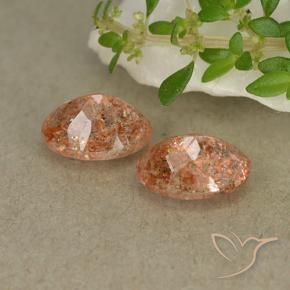 1.61 ct natürliche Mittelorange Sonnenstein-Edelsteine, Oval, Lichtdurchlässig