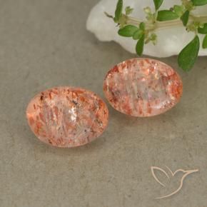 1.72 ct natürliche Ingwer-Orange Sonnenstein-Edelsteine, Oval, Lichtdurchlässig