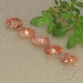 3.59 ct natürliche rötlich-orange Sonnenstein-Edelsteine, Oval, Lichtdurchlässig