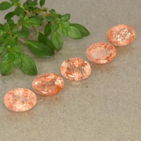 4.57 ct natürliche Ingwer-Orange Sonnenstein-Edelsteine, Oval Schliff, Lichtdurchlässig