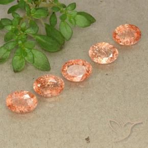 3.60 ct natürliche Ingwer-Orange Sonnenstein-Edelsteine, Oval Schliff, Lichtdurchlässig